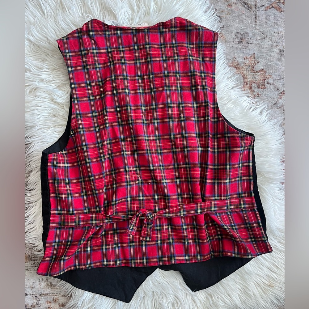 Vintage holiday themed velvet embroidered vest - Picture 5 of 5